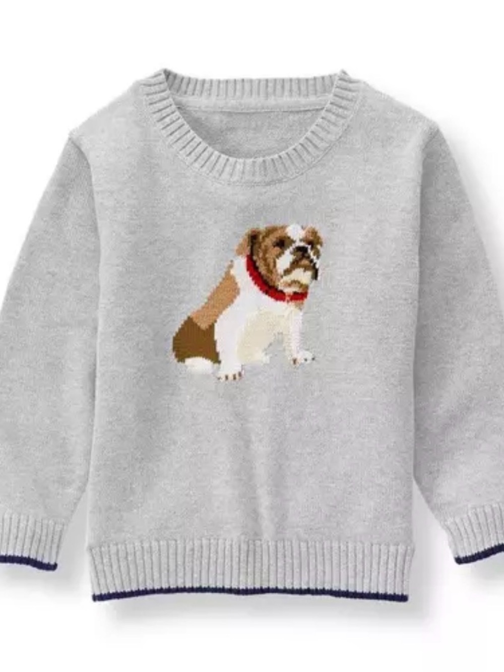 Janie and Jack Light Gray Sweater with Bulldog Motif! NWT 18 to 24 months